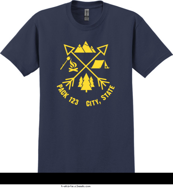 Crossed Arrows and Campfires T-shirt Design