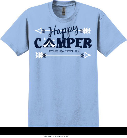 Happy BOY SCOUT TROOP 123 C MPER T-shirt Design SP6748