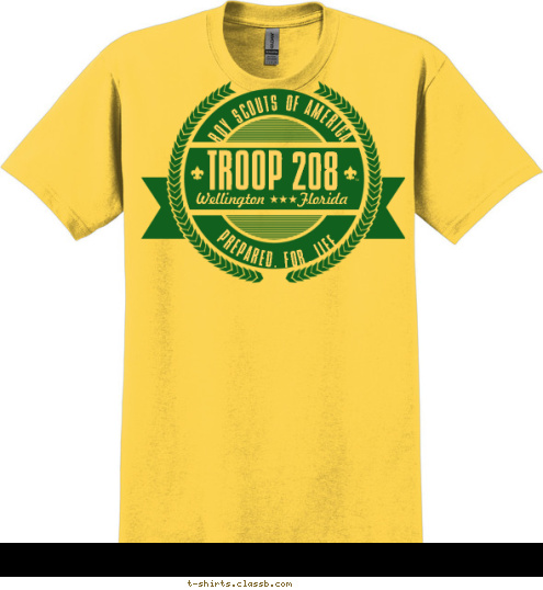 Wellington        Florida PREPARED. FOR. LIFE. BOY SCOUTS OF AMERICA TROOP 208 T-shirt Design 