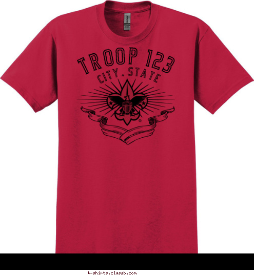 Your text here City, State TROOP 123 T-shirt Design SP6752