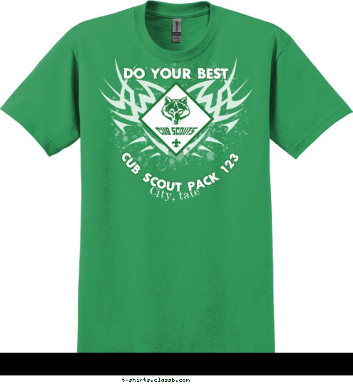 CUB SCOUT PACK 123 City, tate DO YOUR BEST T-shirt Design 