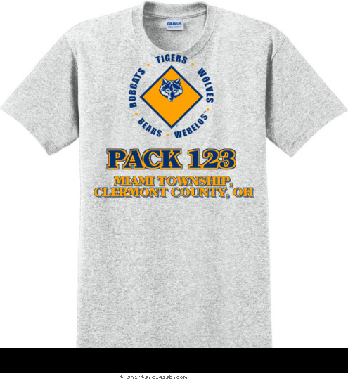 MIAMI TOWNSHIP, CLERMONT COUNTY, OH
 PACK 123 T-shirt Design 