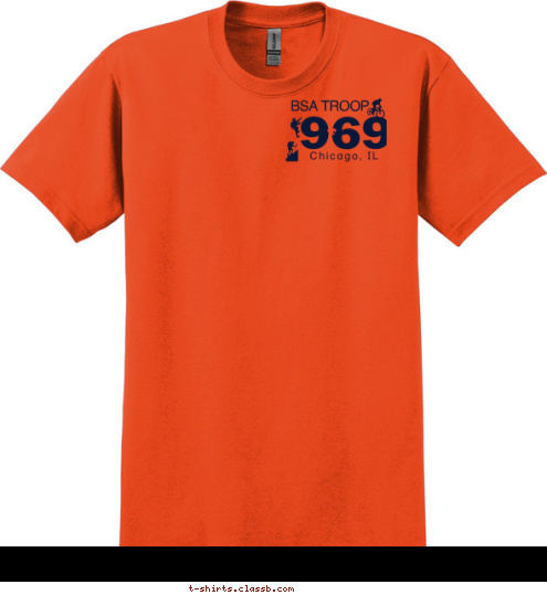 ife B 969 etter Chicago, IL is BSA TROOP AS A  COUT S BSA TROOP 969 Chicago, IL L T-shirt Design 