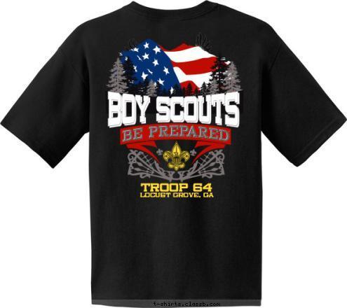 BOY SCOUTS BOY SCOUTS TROOP 64 Locust Grove, GA T-shirt Design 