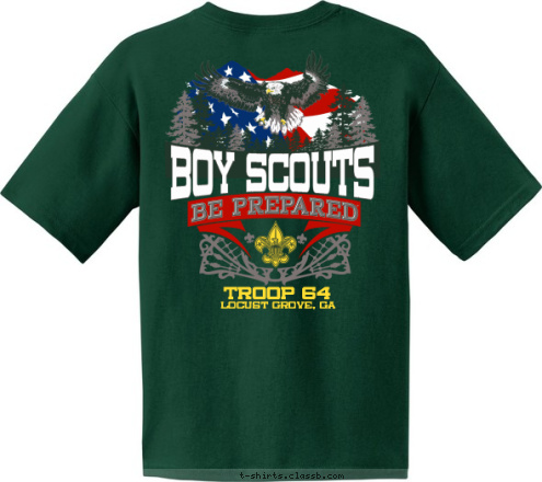 BOY SCOUTS TROOP 64
 Locust Grove, GA TROOP 64 Locust Grove, GA T-shirt Design 