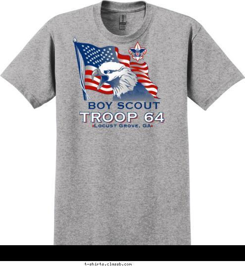 BOY SCOUT TROOP 64 Locust Grove, GA T-shirt Design 