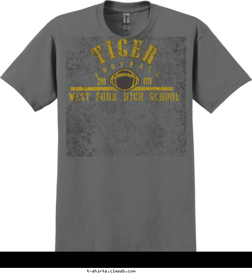 New Text TIGER F O O T B A L L WEST FORK HIGH SCHOOL 09 20 T-shirt Design 