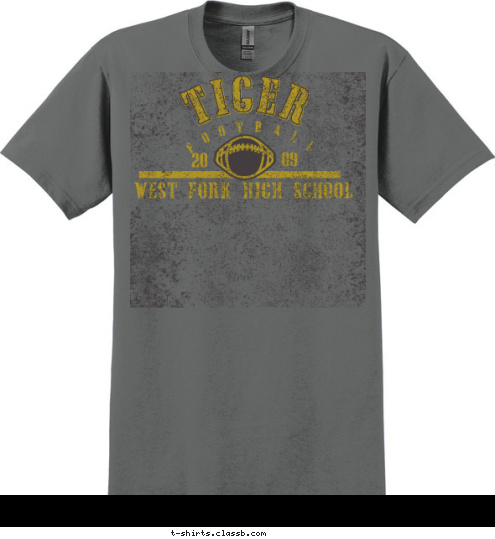 New Text TIGER F O O T B A L L WEST FORK HIGH SCHOOL 09 20 T-shirt Design 