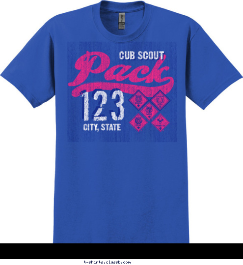 123 CITY, STATE CUB SCOUT T-shirt Design 