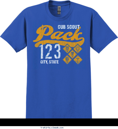 123 CITY, STATE CUB SCOUT T-shirt Design 