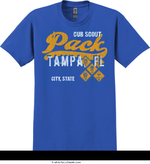 Tampa, FL CITY, STATE CUB SCOUT T-shirt Design 