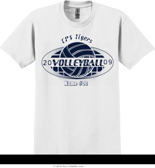 CPS Tigers Name #00 09 20 VOLLEYBALL T-shirt Design 