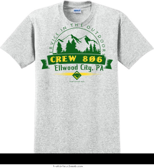 2008 SERVICE IN THE OUTDOORS CREW 806 Ellwood City, PA T-shirt Design 