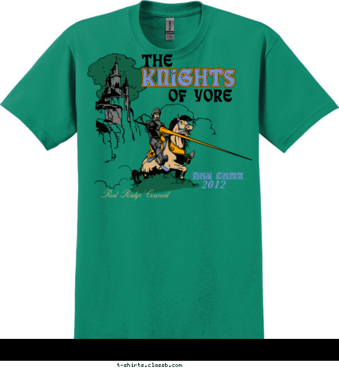 of yore knights the Red Ridge Council 2012 DAY CAMP T-shirt Design 