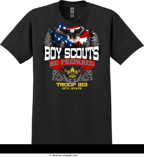 TROOP 123 CITY, STATE BOY SCOUTS T-shirt Design 