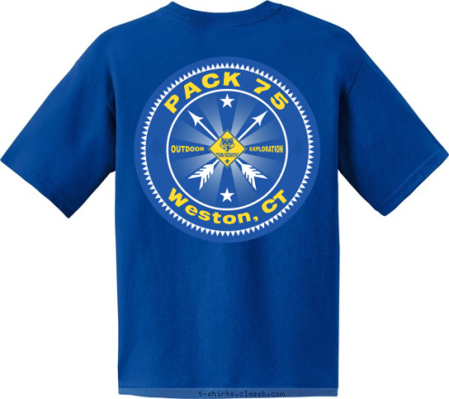 DALLAS, TEXAS KENNESAW, GA TROOP 730 TROOP 002 PACK 75 Weston, CT Weston, CT Cub Scout Pack 75 T-shirt Design 