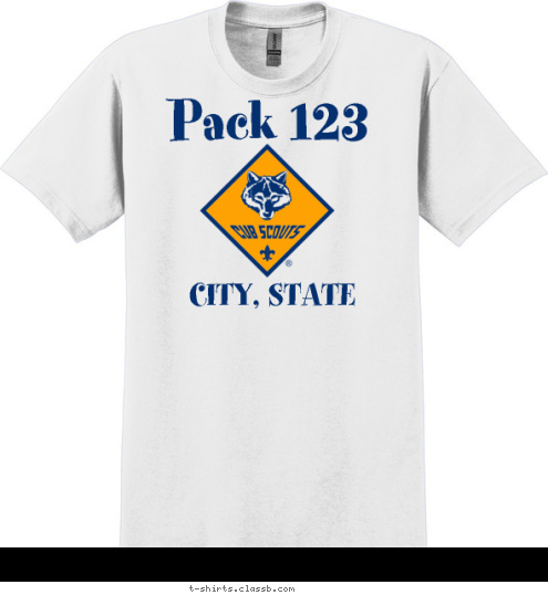 Pack 123 CITY, STATE T-shirt Design 