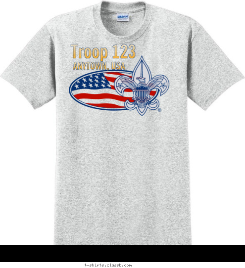 Your text here Troop 123 ANYTOWN, USA T-shirt Design SP13