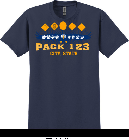 PACK 123 CITY, STATE T-shirt Design 