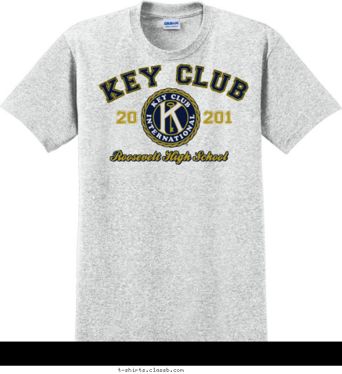 201 Roosevelt High School 20 KEY CLUB T-shirt Design 