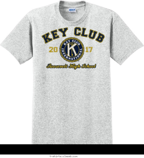 17 Roosevelt High School 20 KEY CLUB T-shirt Design 