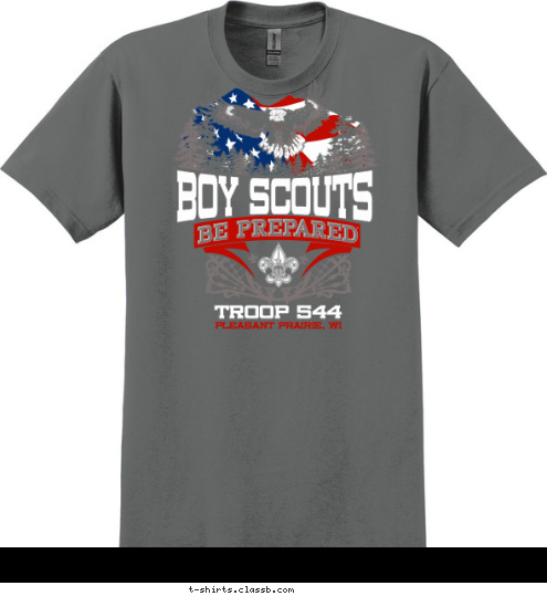 BOY SCOUTS PLEASANT PRAIRIE, WI  TROOP 544 T-shirt Design 