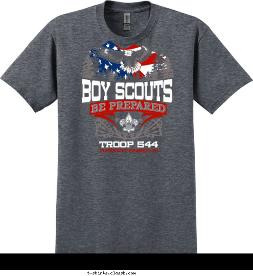 BOY SCOUTS PLEASANT PRAIRIE, WI  TROOP 544 T-shirt Design 