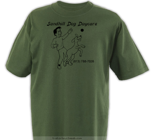 (813) 788-7026 Sandhill Dog Daycare T-shirt Design sp700