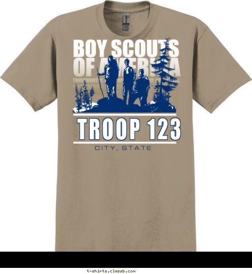 CITY, STATE TROOP 123 T-shirt Design 