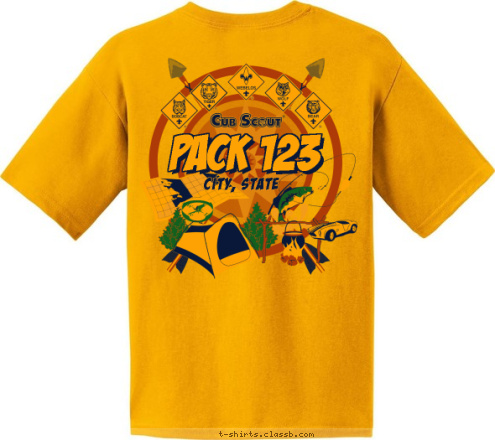 Cub Scout Pack
1250
St. Mary of the Mills
Laurel, MD CITY, STATE PACK 123 T-shirt Design 