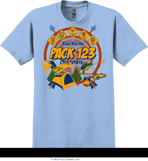 CITY, STATE PACK 123 T-shirt Design 