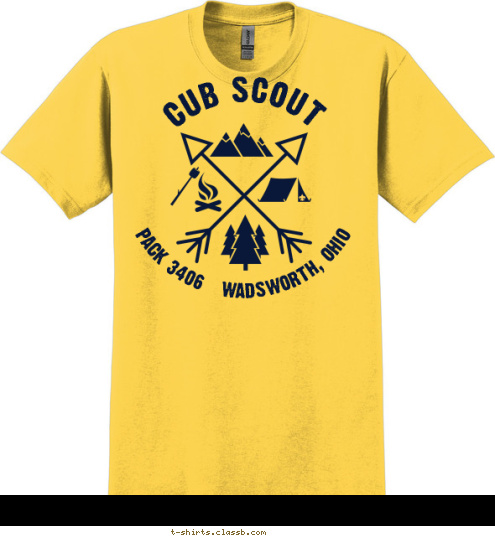 PACK 3406   WADSWORTH, OHIO CUB SCOUT T-shirt Design 