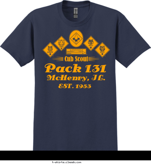 EST. 1953 Pack 131 McHenry, IL. Cub Scout  T-shirt Design 