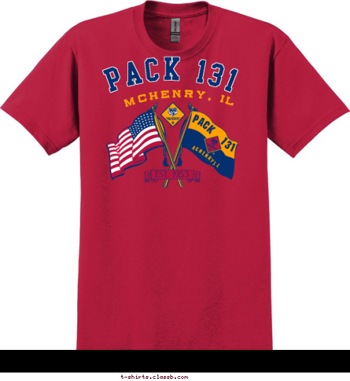 PACK 131 McHenry, IL EST. 1953 PACK 131 IL McHenry, T-shirt Design 