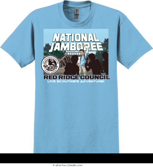 Your text here New Text LIVE SCOUTING'S ADVENTURE! RED RIDGE COUNCIL T-shirt Design SP6756