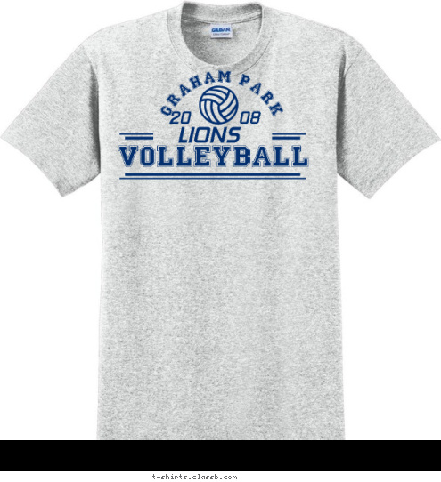 VOLLEYBALL LIONS 20               08 Graham Park T-shirt Design 