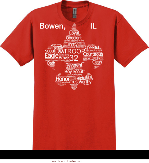 Bowen,          IL 32 TROOP T-shirt Design 