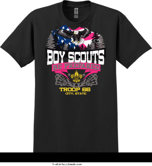 TROOP 66 CITY, STATE BOY SCOUTS T-shirt Design 