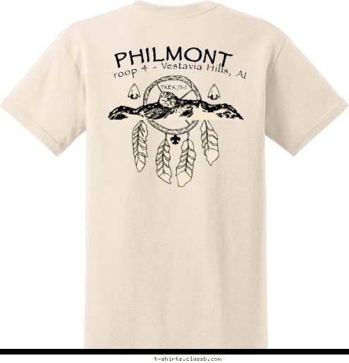 T 632 Tecumseh, MI Philmont 2017 TREK 711-I Troop 4 - Vestavia Hills, AL PHILMONT T-shirt Design 