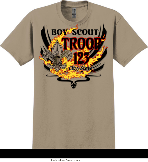 City, State TROOP
123 Boy Scout T-shirt Design 