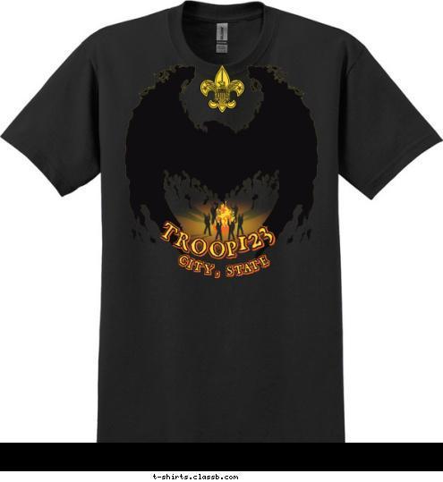 CITY, STATE 123 TROOP T-shirt Design 