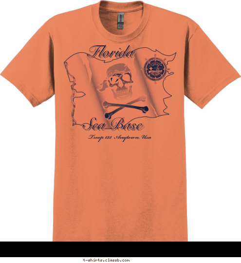 Troop 123  Anytown, Usa Sea Base Florida T-shirt Design 