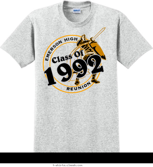 EMERSON HIGH reunion Class Of 1992 T-shirt Design 