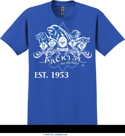 EST. 1953 McHenry, IL. 131 K PAC T-shirt Design 