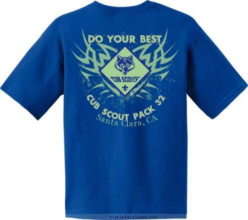 New Text Santa Clara, CA CUB SCOUT PACK 32 PACK 32 DO YOUR BEST Santa Clara, CA T-shirt Design 