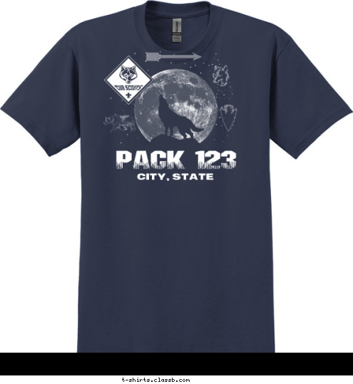 PACK 123 CITY, STATE
 T-shirt Design 