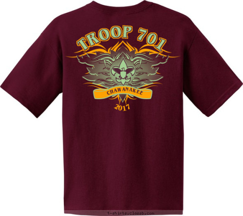 1912 est BSA TROOP 701 2017 Santa Margarita, CA TROOP 701 CHAWANAKEE T-shirt Design 