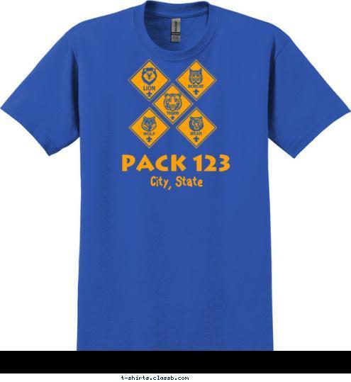 Your text here ® PACK 123 City, State T-shirt Design SP46