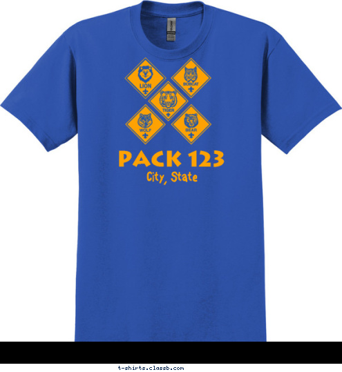 Your text here ® PACK 123 City, State T-shirt Design SP46