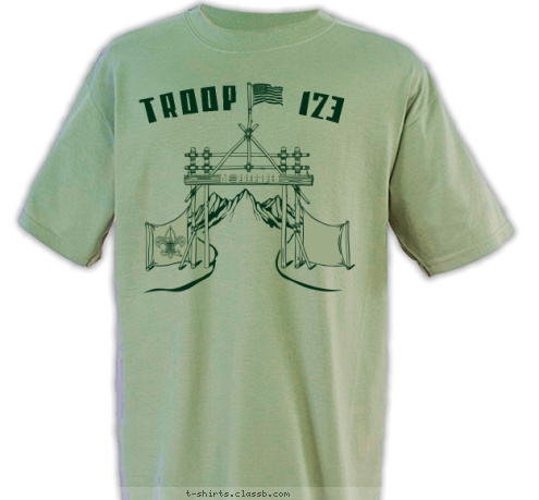 Your text here TROOP   123 BE PREPARED ANYTOWN
USA T-shirt Design SP891